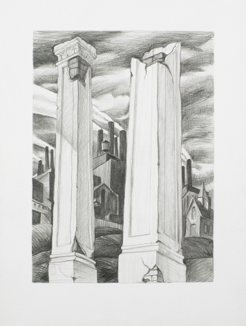Ken Gonzales-Day, Untitled (After Harry Sternberg, Southern Holiday, 1935), 2021, Archival ink and pencil on Arches BFK Rives, 15 x 11 in.