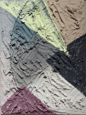 Molly Larkey Forces Of, 2014 Acrylic, mixed media on burlap, panel  24 x 18 in.
