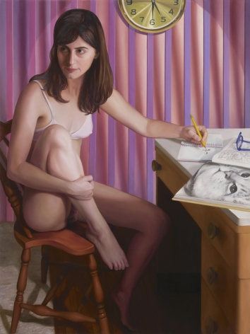 Laura Krifka, "Copy Cat," 2017, oil on canvas, 48 x 36 inches