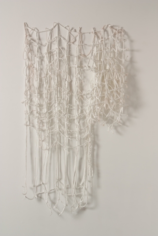 Margie Livingston Slouching Grid,2015 Acrylic paint and string 49 x 28 x 5 in.